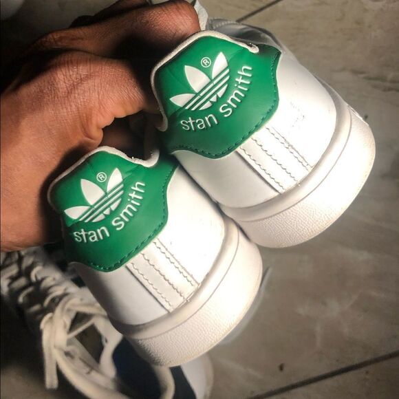 Adidas Classic Stan Smith White Green Leather Size 6.5 - Picture 1 of 3